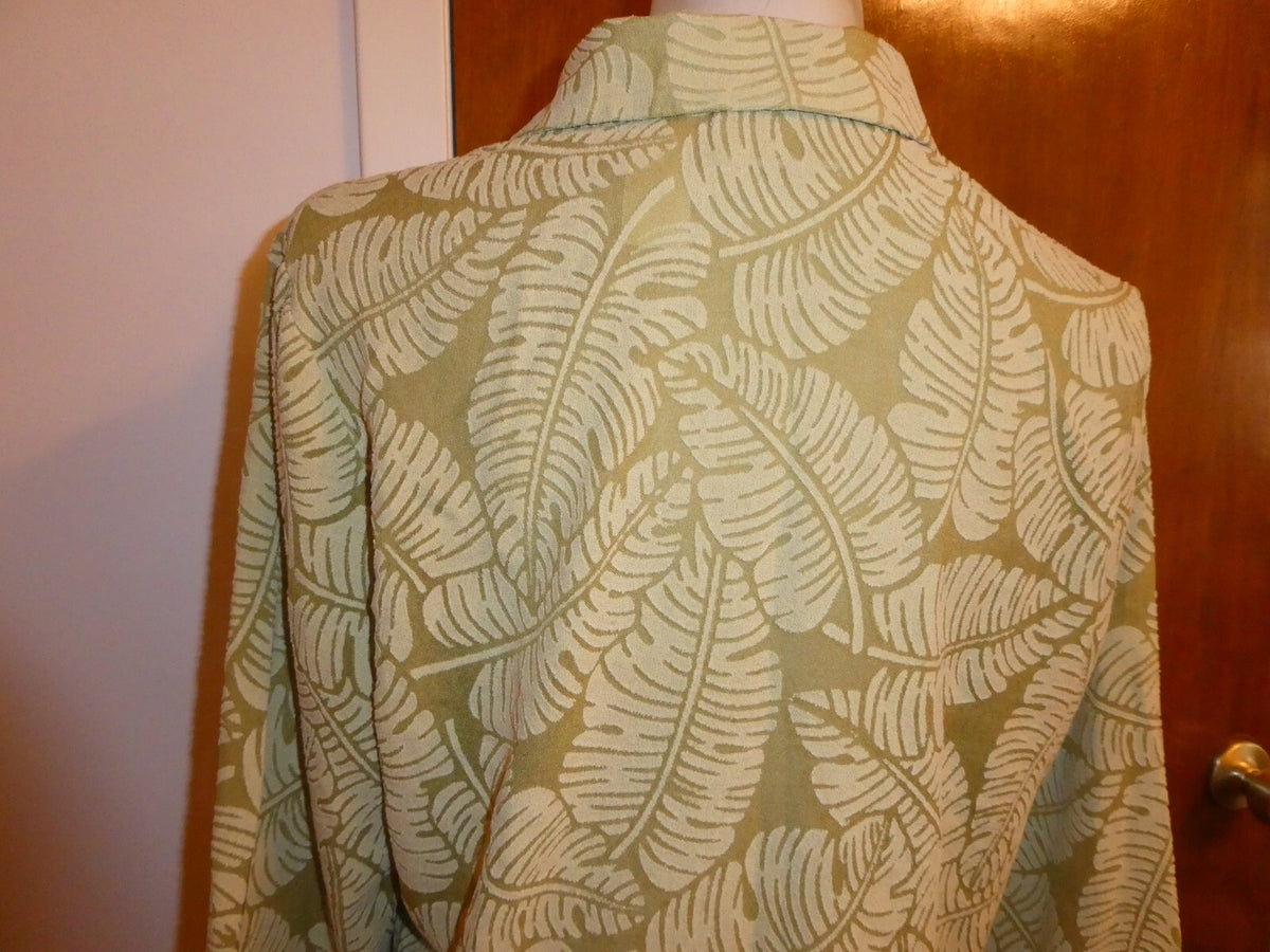 ALFRED DUNNER Women's Green 3/4 Sleeve Blouse Size 12