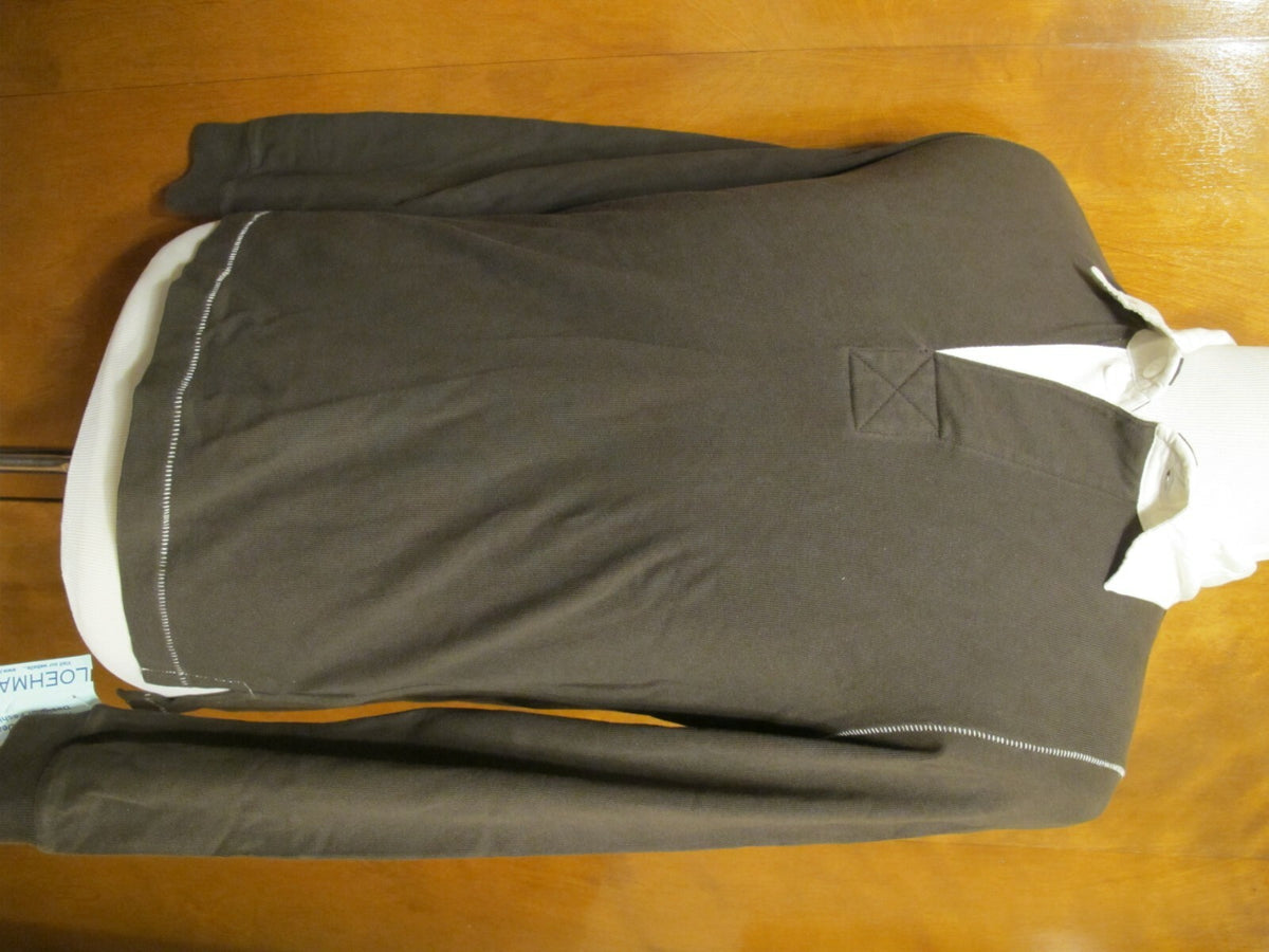 Alternative men's cotton collared brown sweater size small