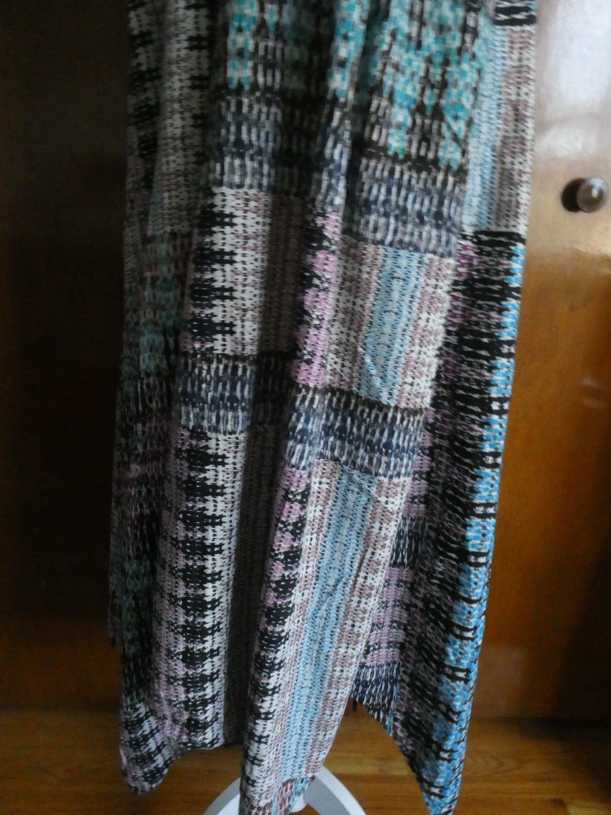 Anthropologie Akemi + Kin Dress Multicolor Printed Midi Swing Spaghetti Strap