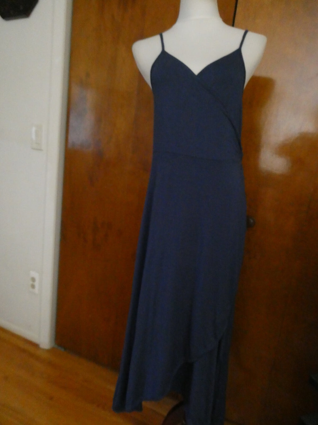 Gap Women's Navy Tie-Waist Midi Wrap Dress Size Large