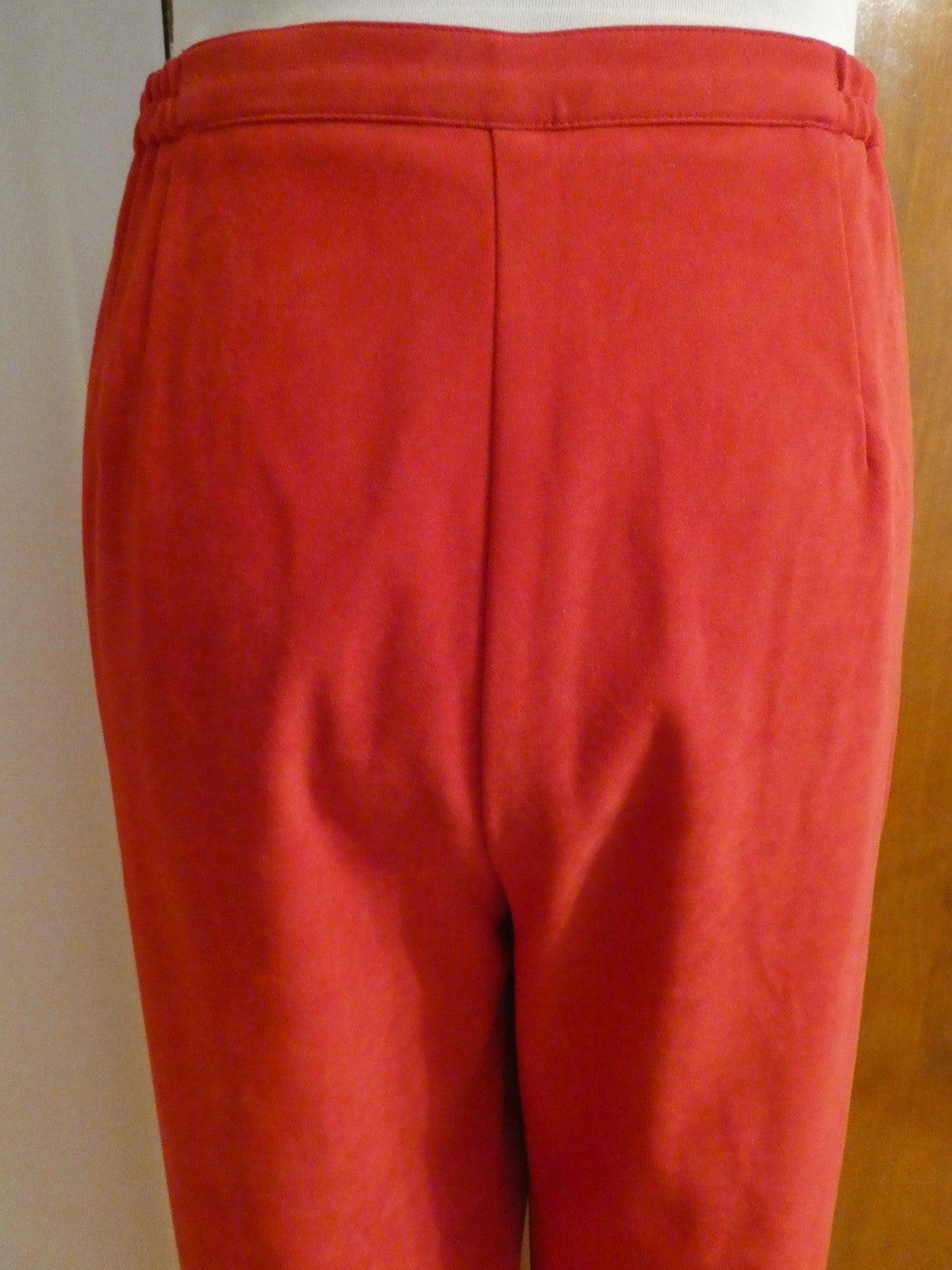 JM Collection Women's Pants Red Pull-On Elastic Back Waist Straight Leg Size 12