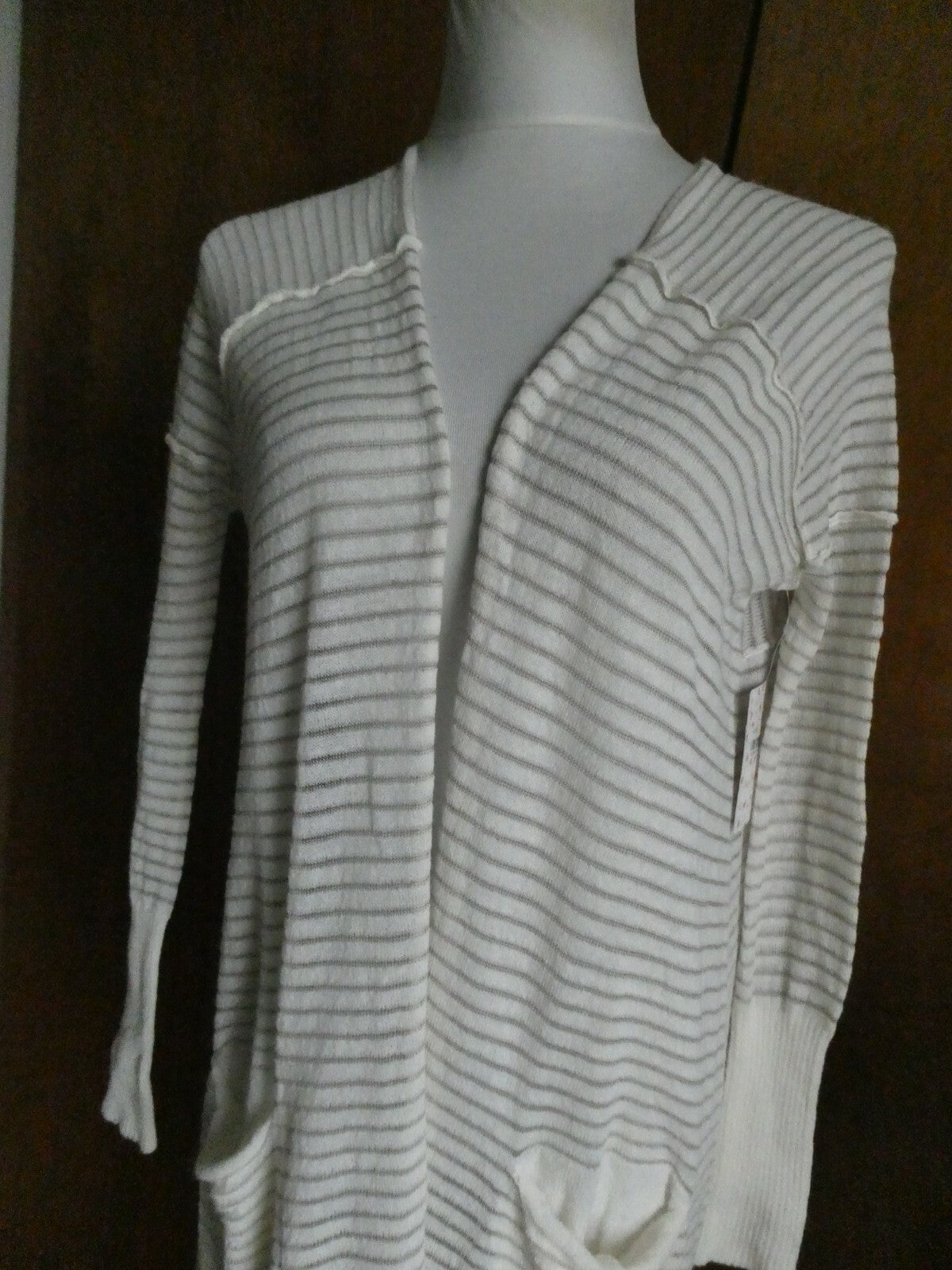 Free People Women's Ivory Comb Long Cardigan Xsmall 