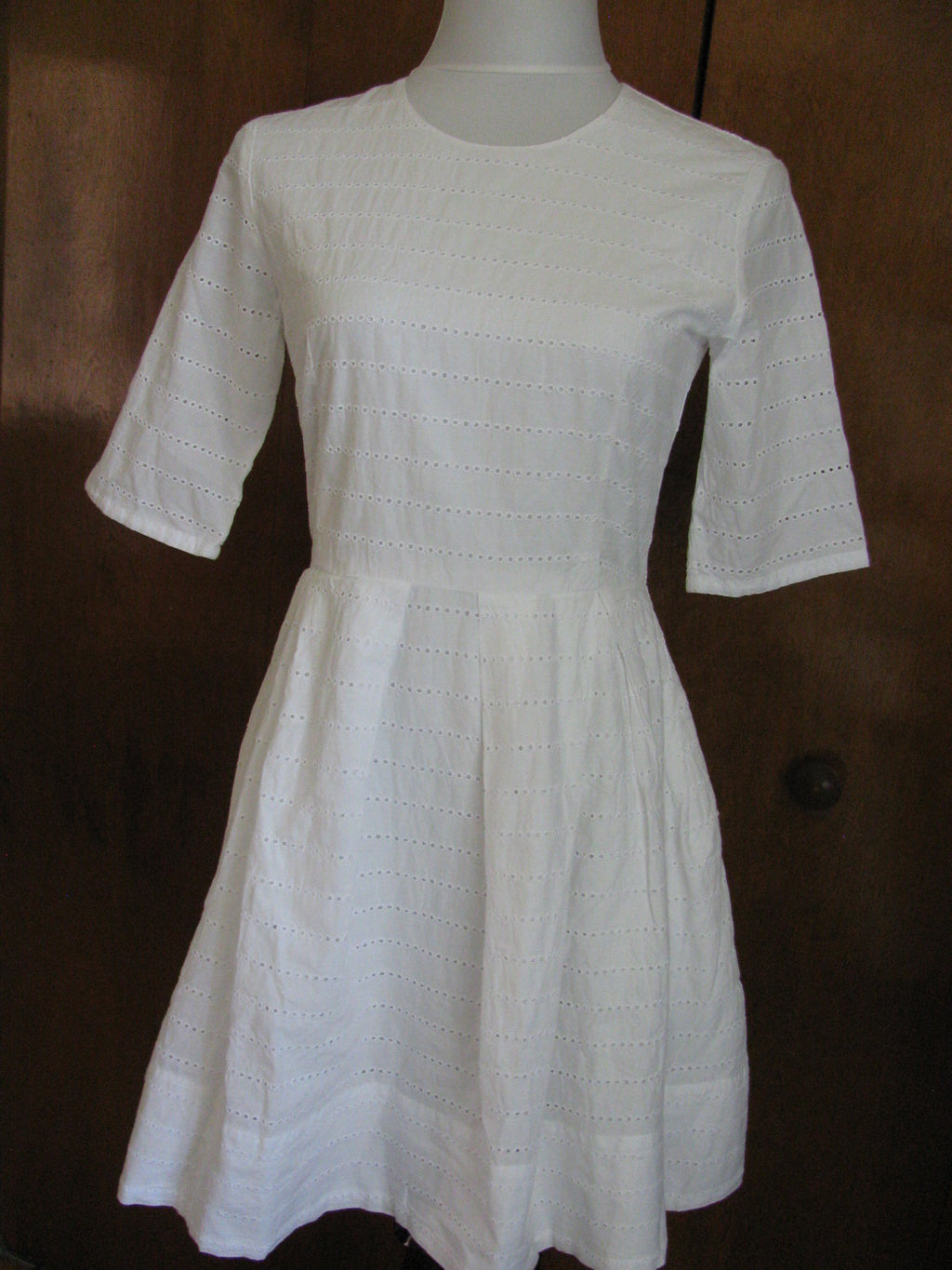 Gap women's white pleated cotton summer dress New