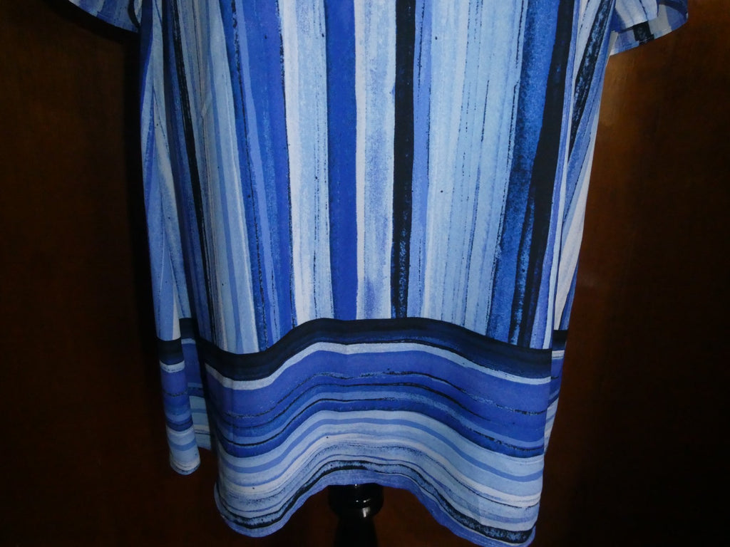 Apt. 9 Women’s Size 10 Blue Striped Shift Dress Lined Cutout Back NWT
