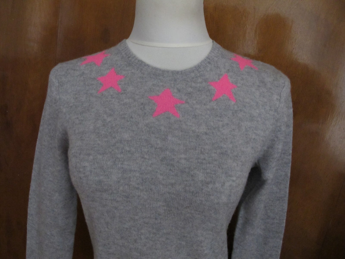 Aqua Women’s Gray Pink Cashmere Sweater Xsmall 