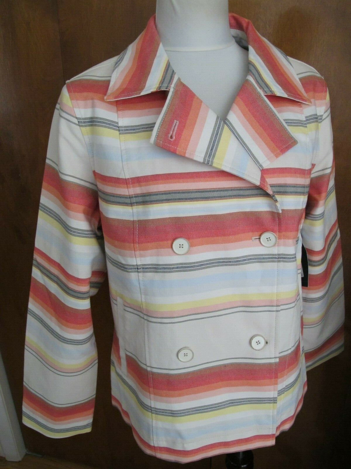 Tommy Hilfiger Women's Linen Multi Color Buttons Blazer Size XLarge