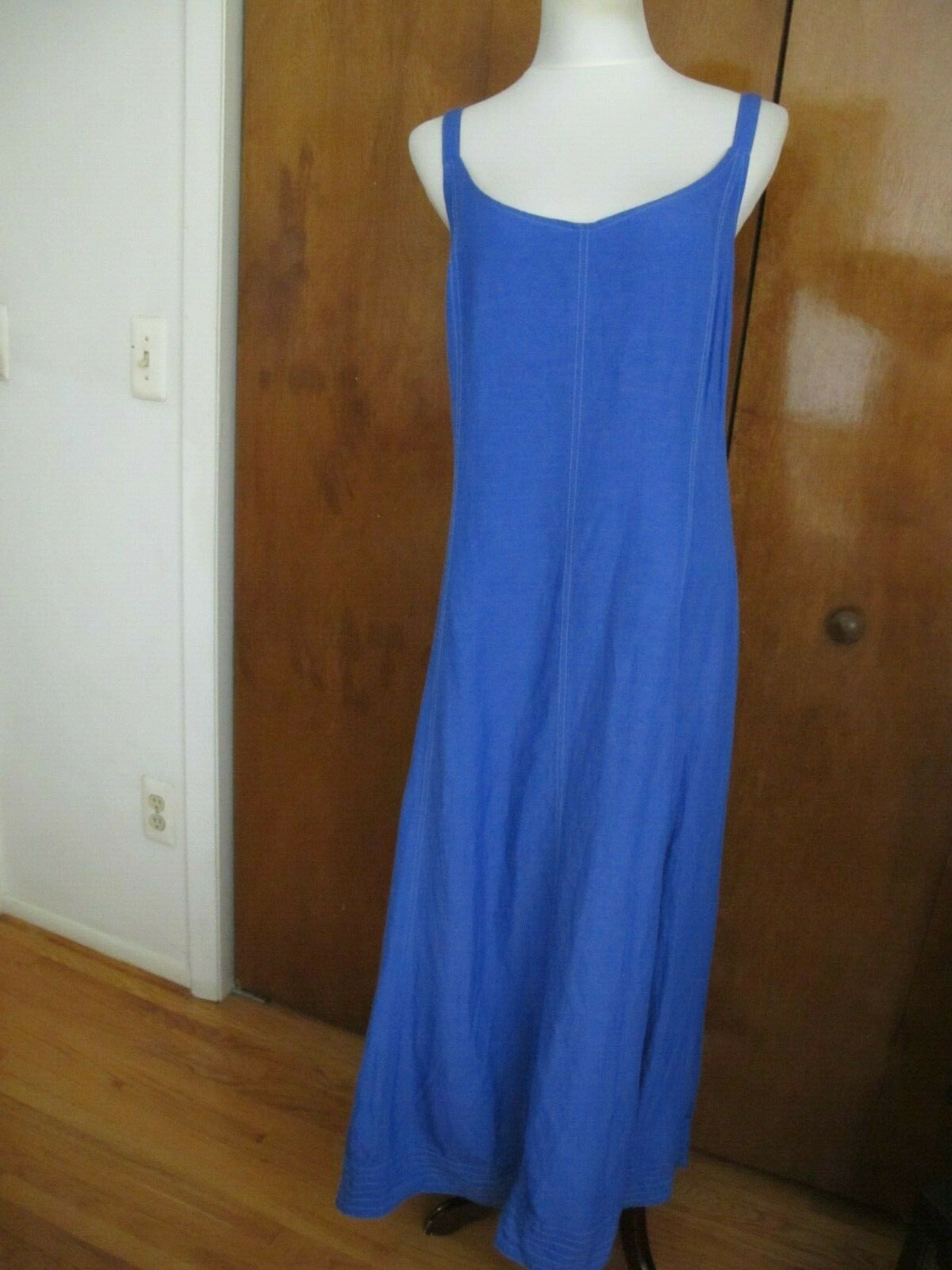 Anthropologie Maeve Maxi Lace Up Blue Lined Dress XL