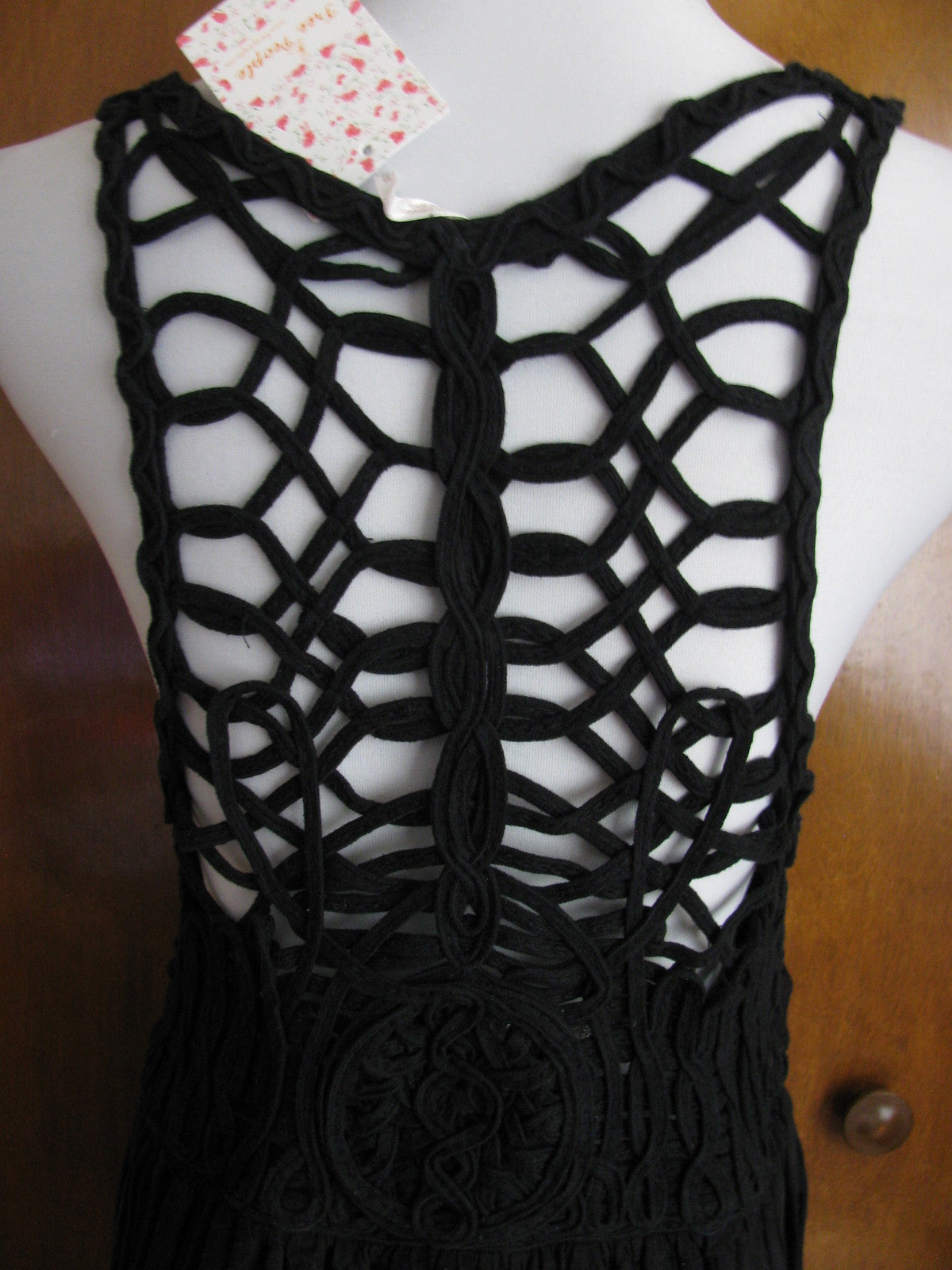 Free People women's washed black fabric back panel dress size Medium New