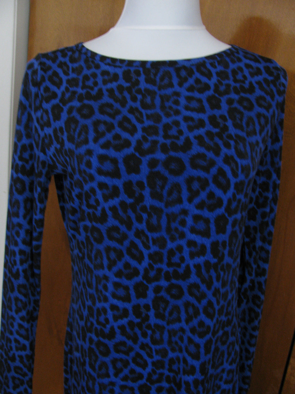 Michael Kors women’s printed dark azurite boat neckjersey shift dress New