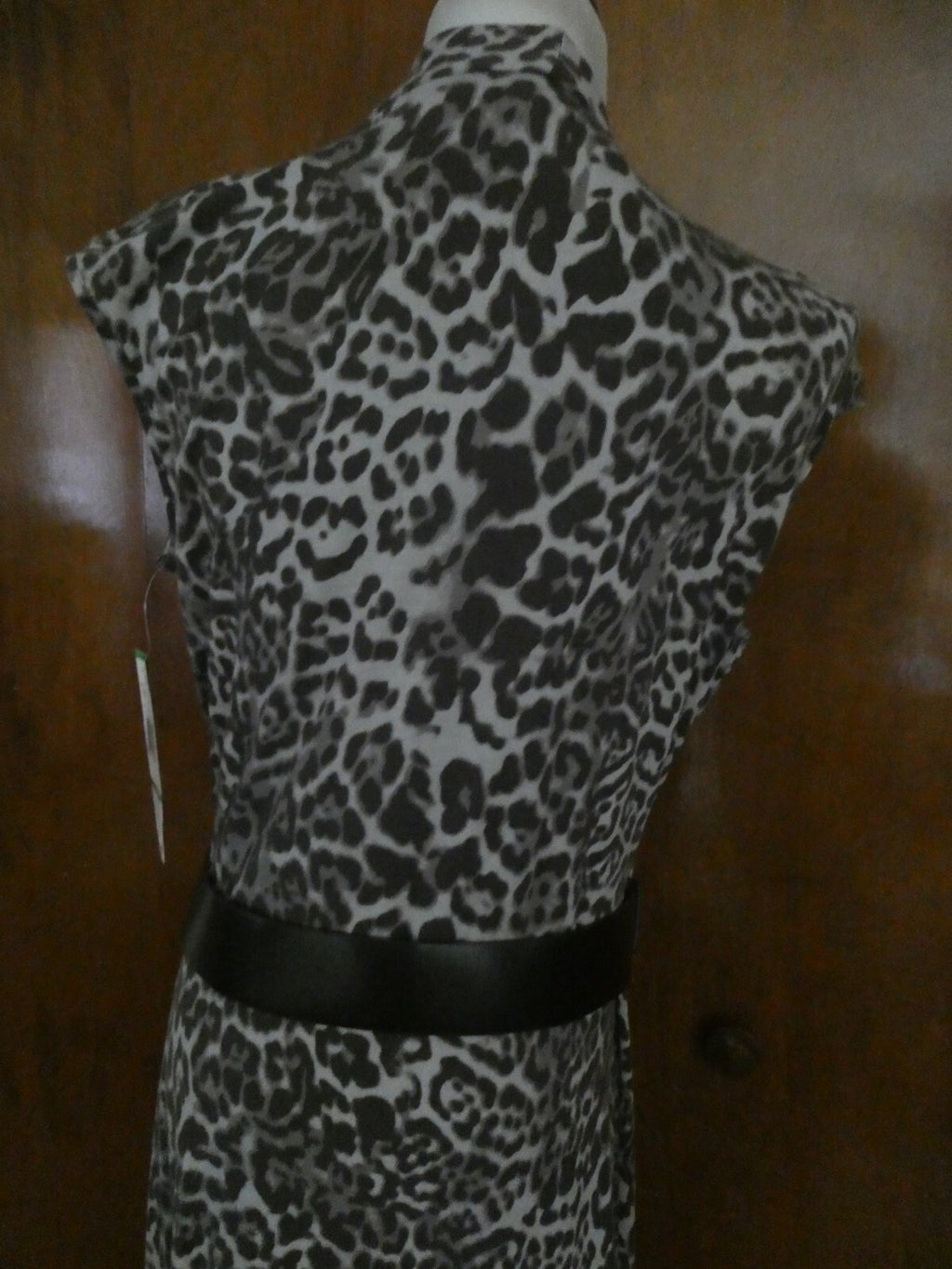 Jones New York Collection women's brown multicolor sleeveless belted dress Large