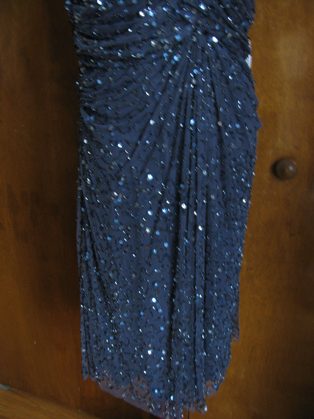Patra Women’s Blueberry Evening Lined Sequined Twist Mesh Dress Size 12 New