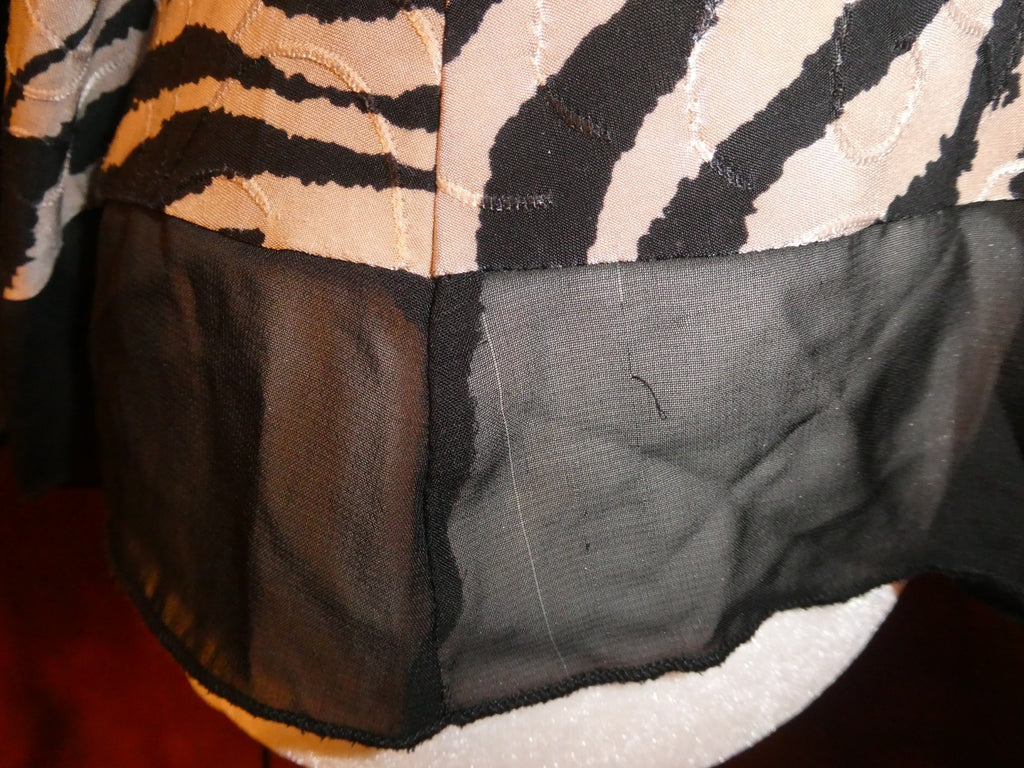 Roz & Ali Women’s MP Zebra Animal Print Sleeveless Layered Top Black Beige USA