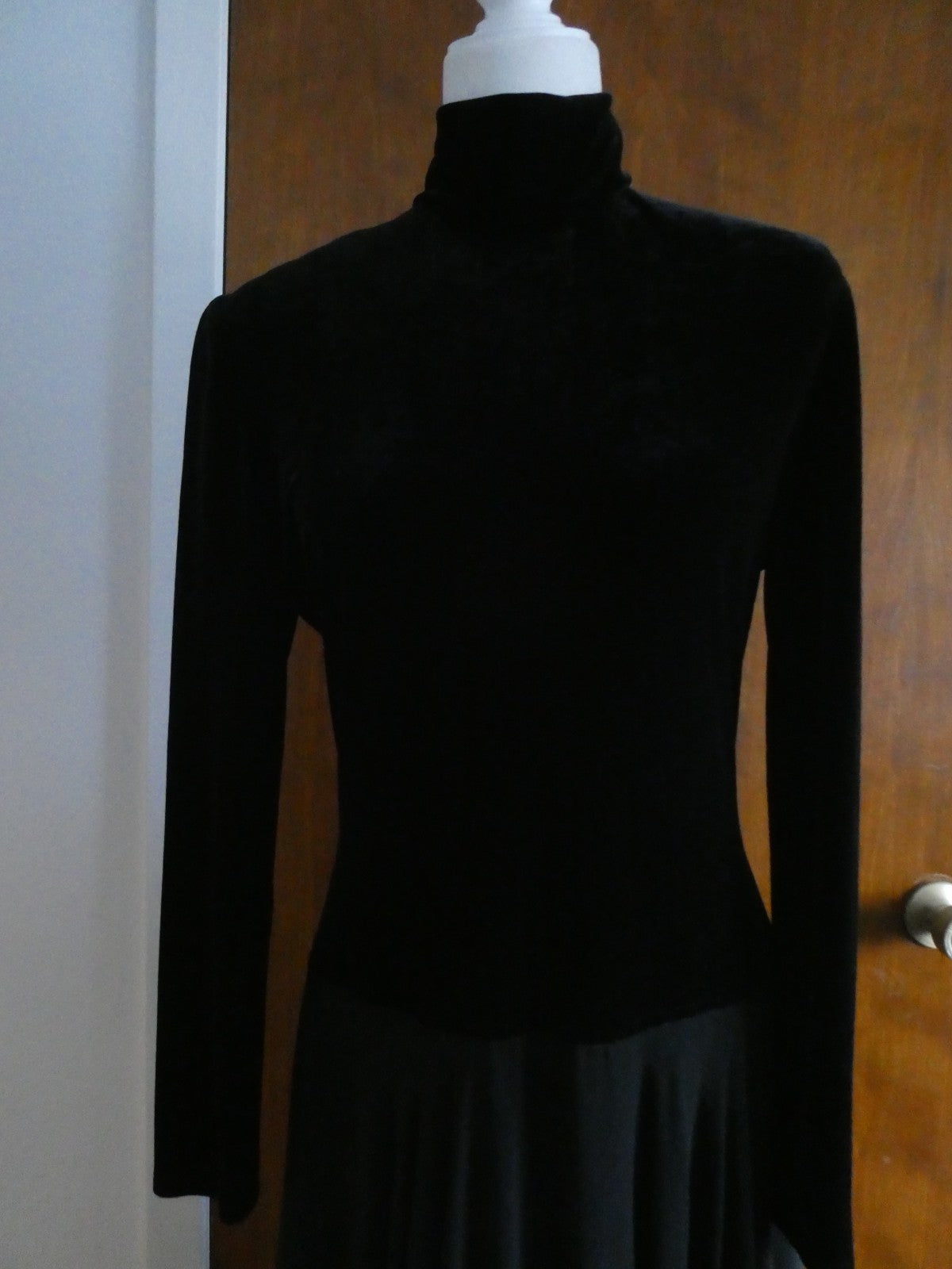 Vintage CETA B Peter Noviello Sherrie Bloom Black Velvet Maxi Lined Dress Size 8