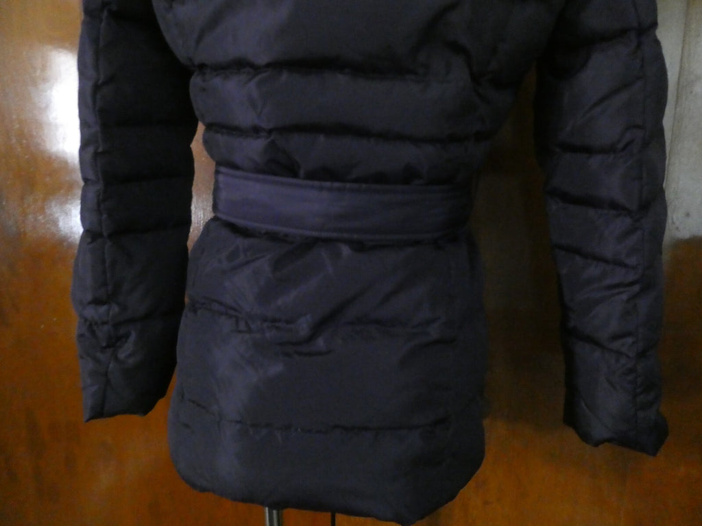 Via Spiga Women’s Down Coat Jacket Dark Purple Hooded Size M (fits small)