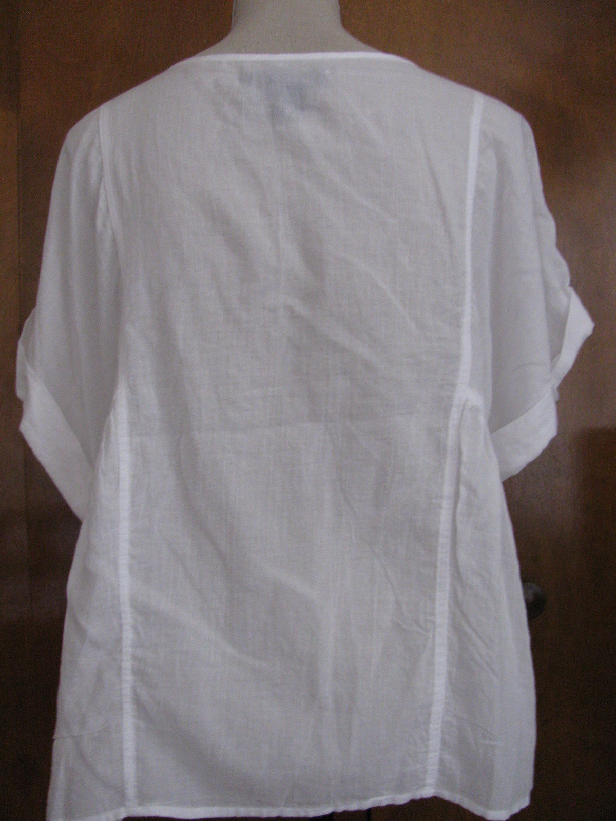 New Calvin Klein Jeans women's white soft cotton beads decorated top Size PLarge