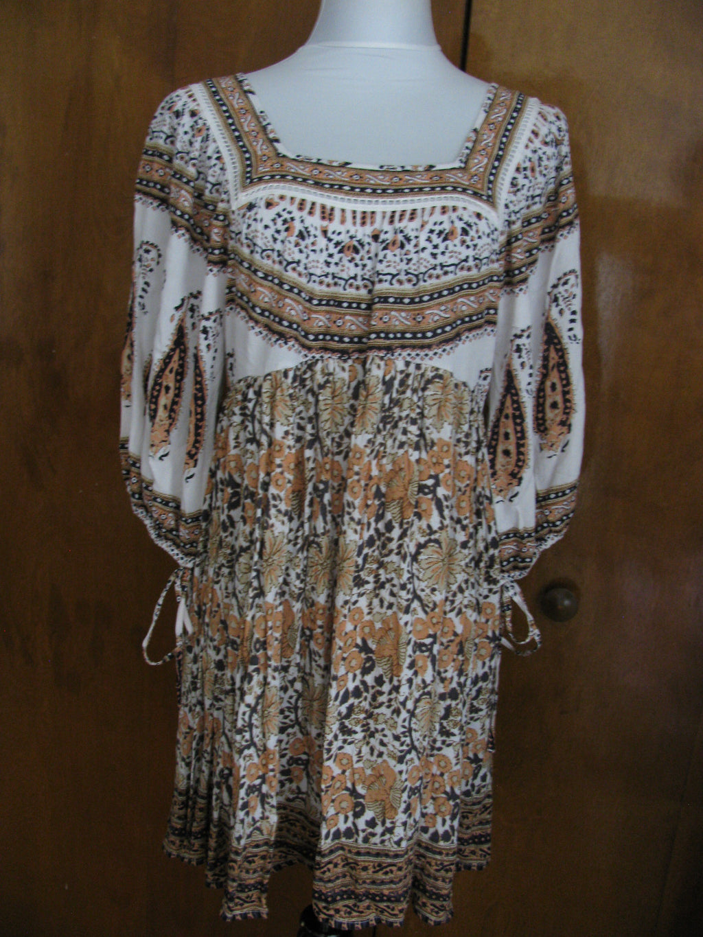 Free People women’s soft rayon ivory combo mini New dress 