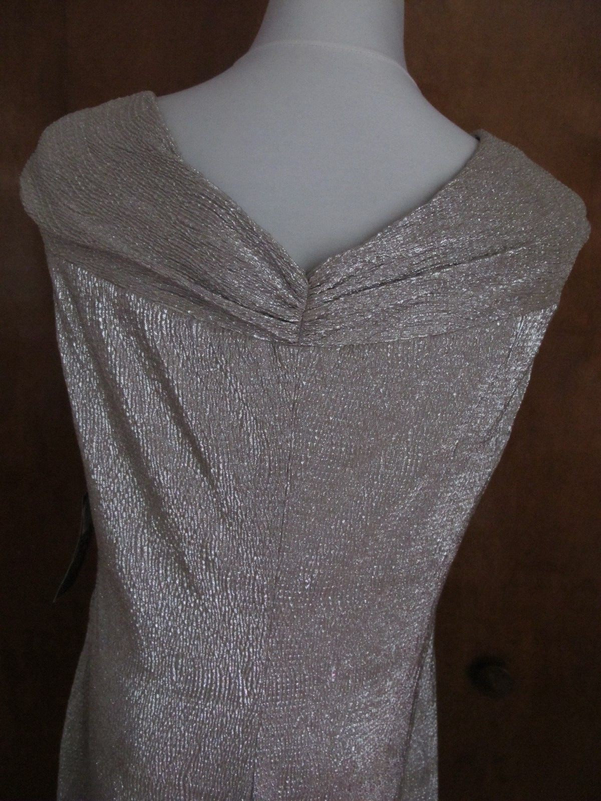 Ralph Lauren Women's White Gold Detailed Lined Evening NWT Dress size 16