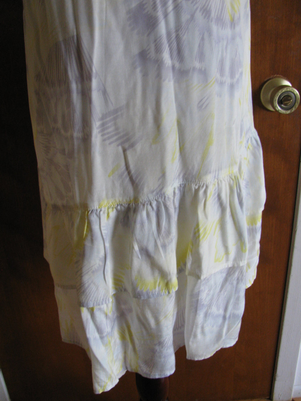 Free People women's ivory comb print sheer dress large 