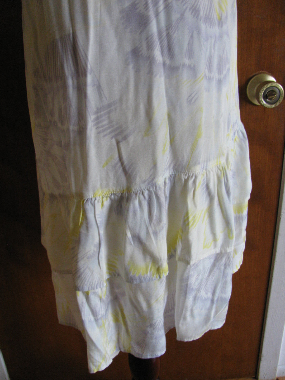 Free People women's ivory comb print sheer dress large 