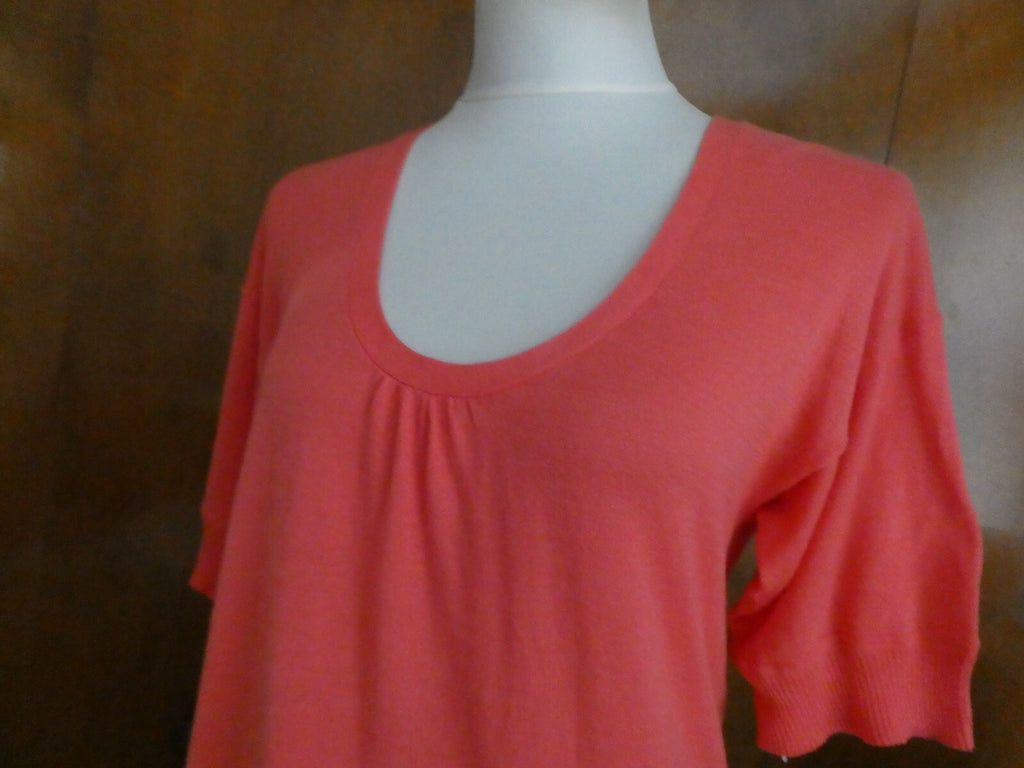 Smitten Women's Orange Sherbet Soft Cotton Detailed Tunic Long Top Size Medium 