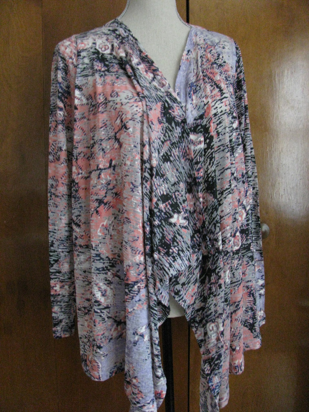 Calvin Klein women salmon combo lightweight soft embelished cardigan New