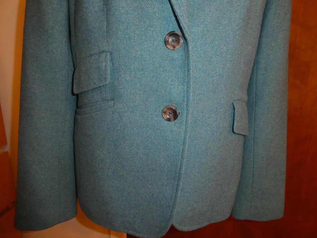 Talbots Women’s Blazer Size 8 Teal Wool Blend Career Business Jacket Lined