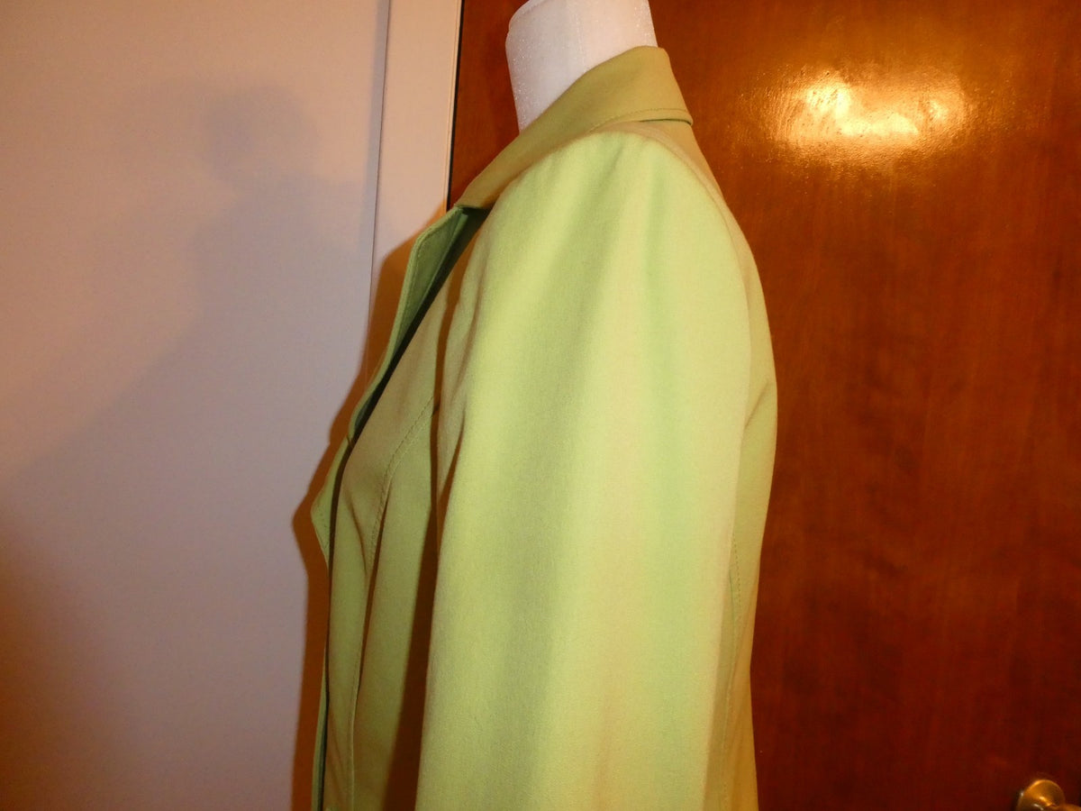 Tahari Arthur S. Levine Women's Blazer Jacket Lime Green Cotton Stretch Size 8