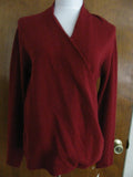 Chelsea &Theodore Womens Cashmere Classic Wine Sweater New