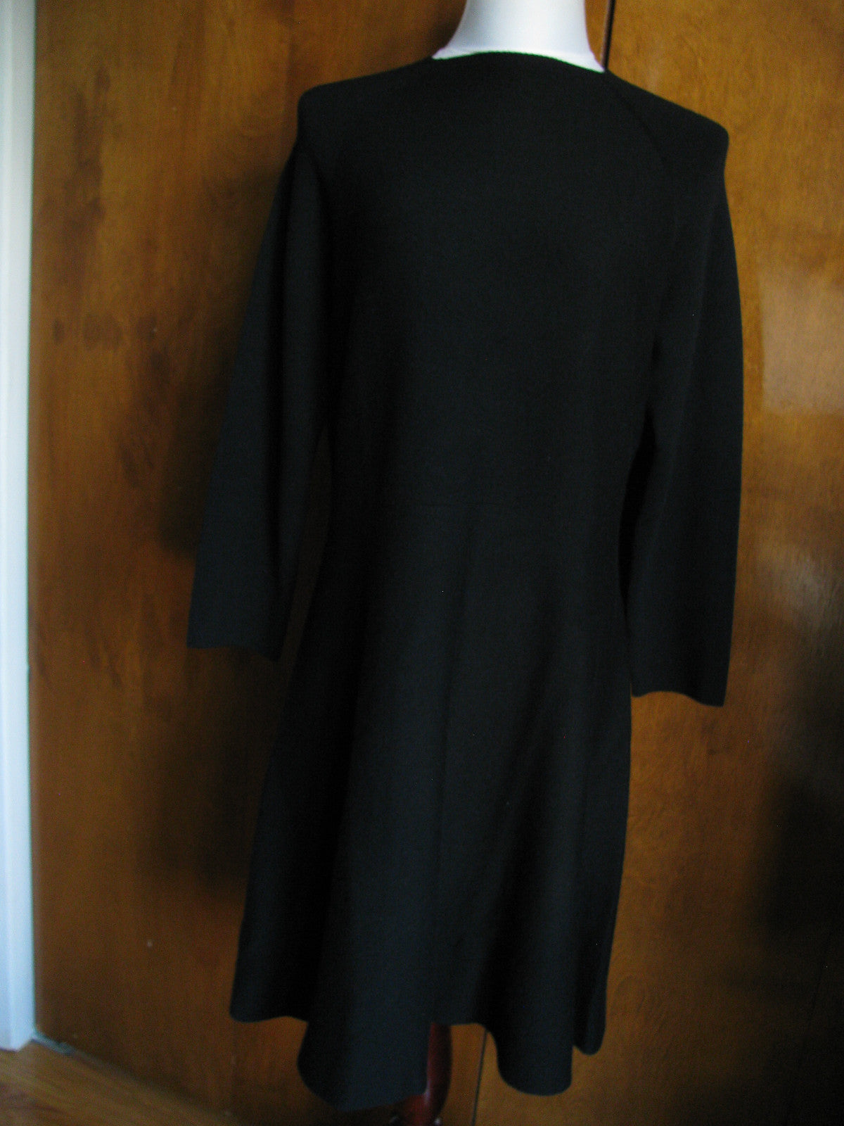 Armani Exchange Women's Black 3/4 Sleeves Merino Wool Dress