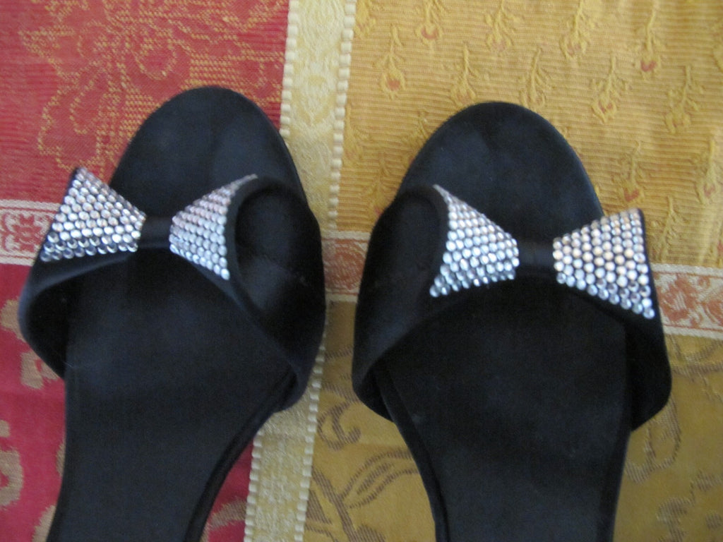 Ragazza womens black satin dress shoes 8B 