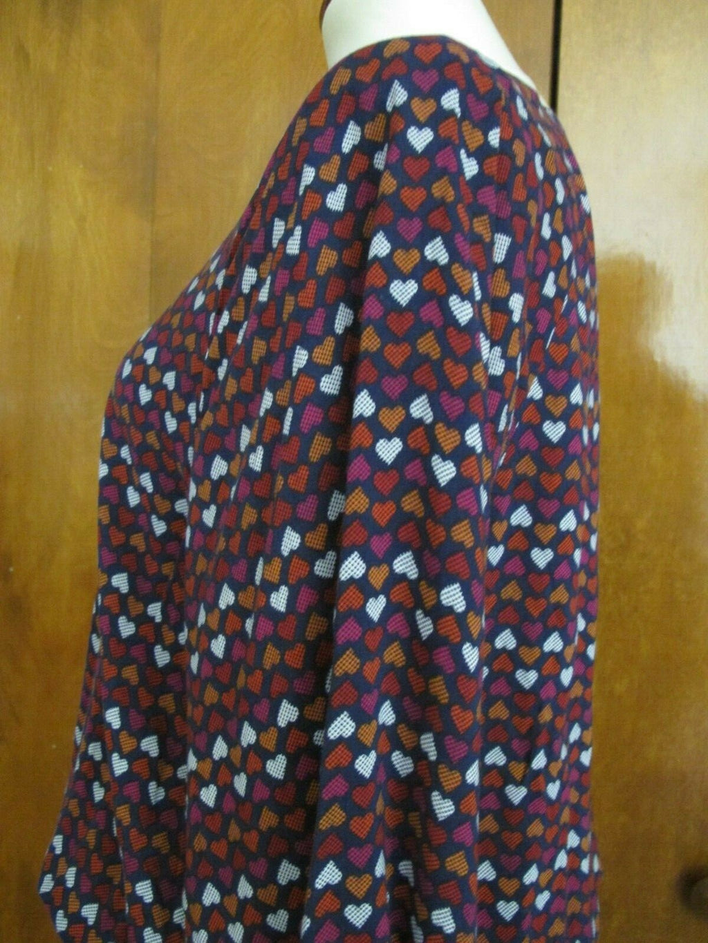 QMack women's soft viscose mufti color blue red lined dress Large 