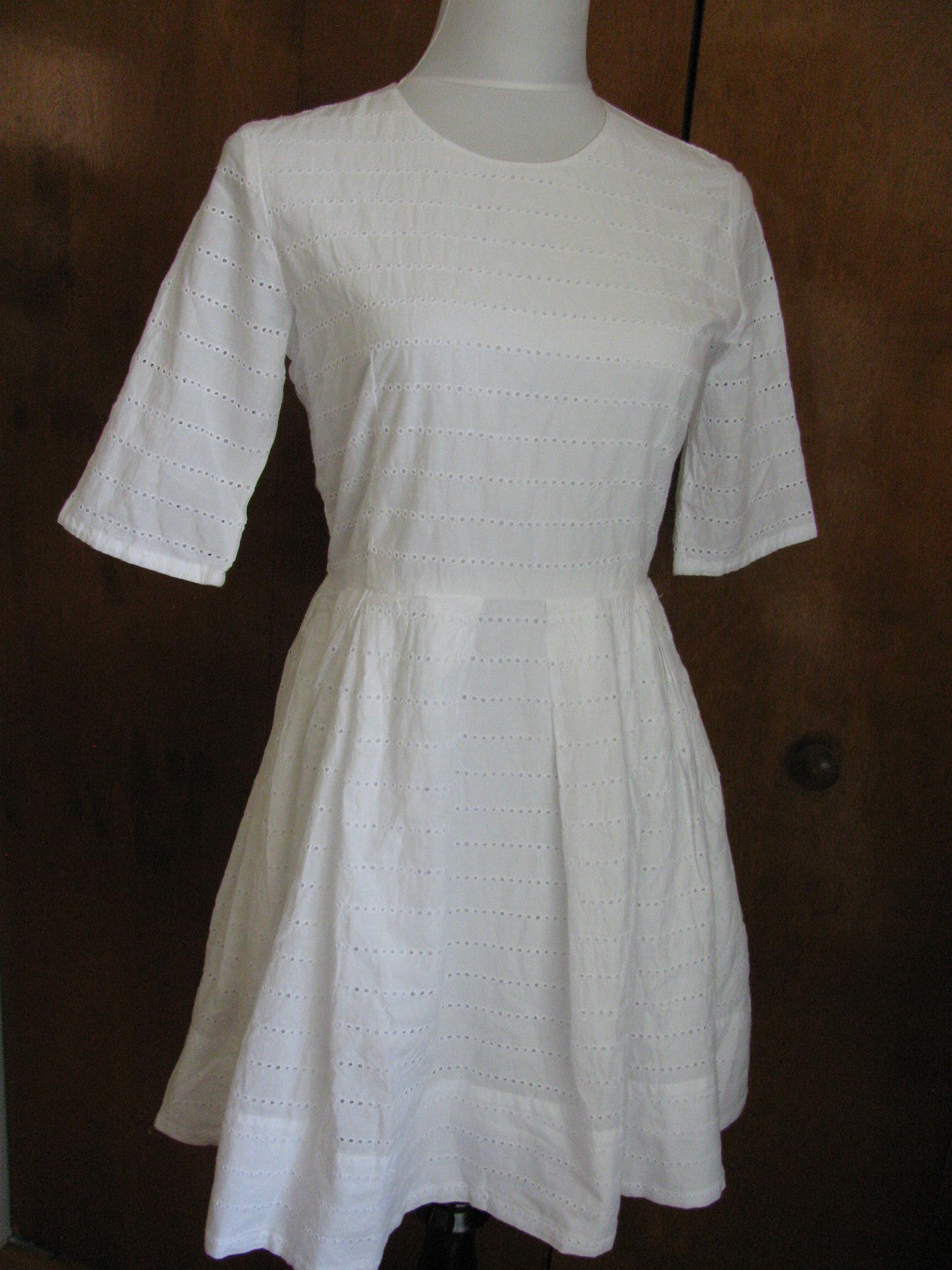 Gap women's white pleated cotton summer dress New