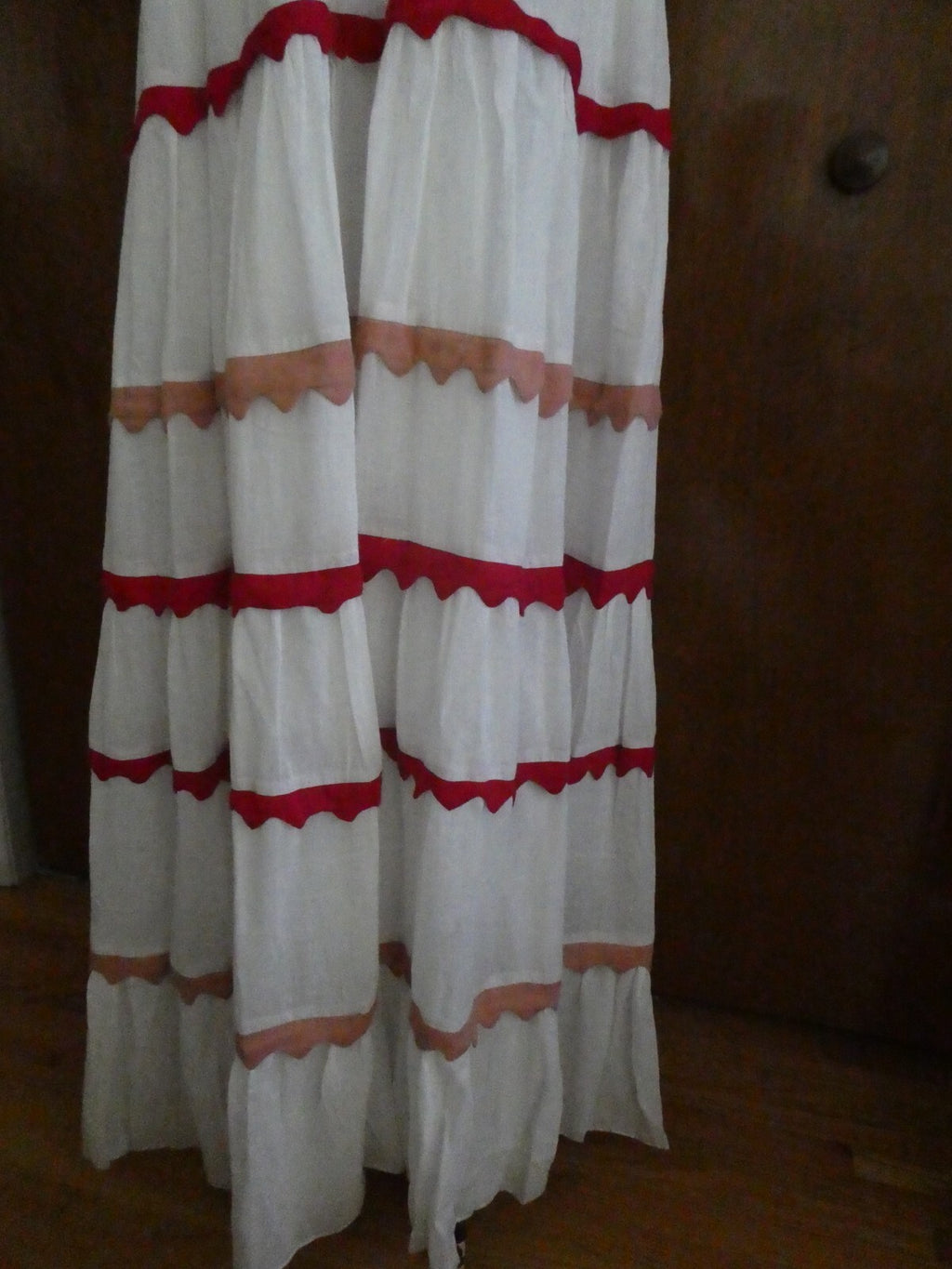 Anthropologie  Carolina K White/Red Lined Maxi Marieta Dress XSP (fits Large)