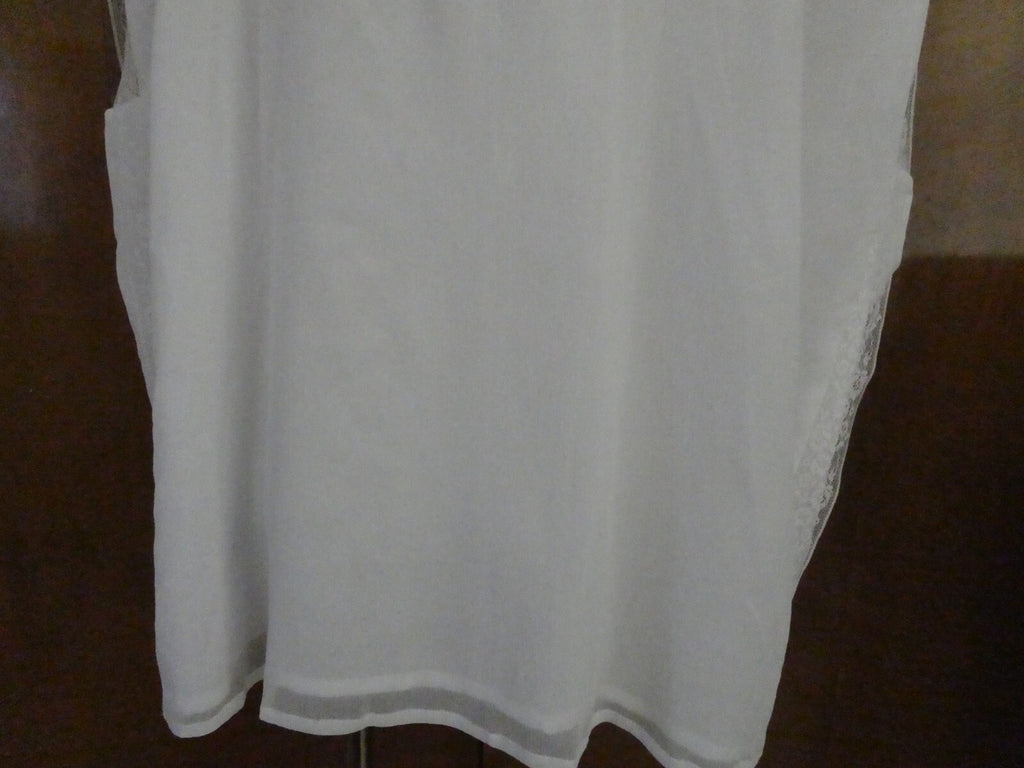 Anthropologie Ranna Gill Women's Decorated Detailed Lined White Top Size Large