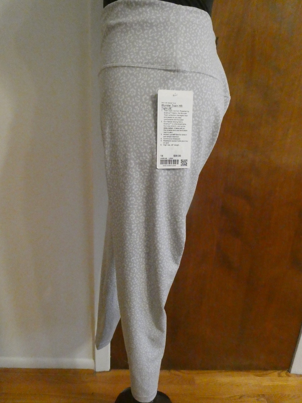 Lululemon Women Wunder Train High-Rise Crop 28" White/Gray Size 14
