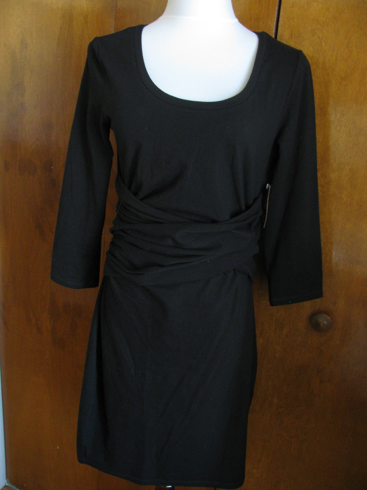 Rachel Roy Women’s Black Cotton Gathered Dress 