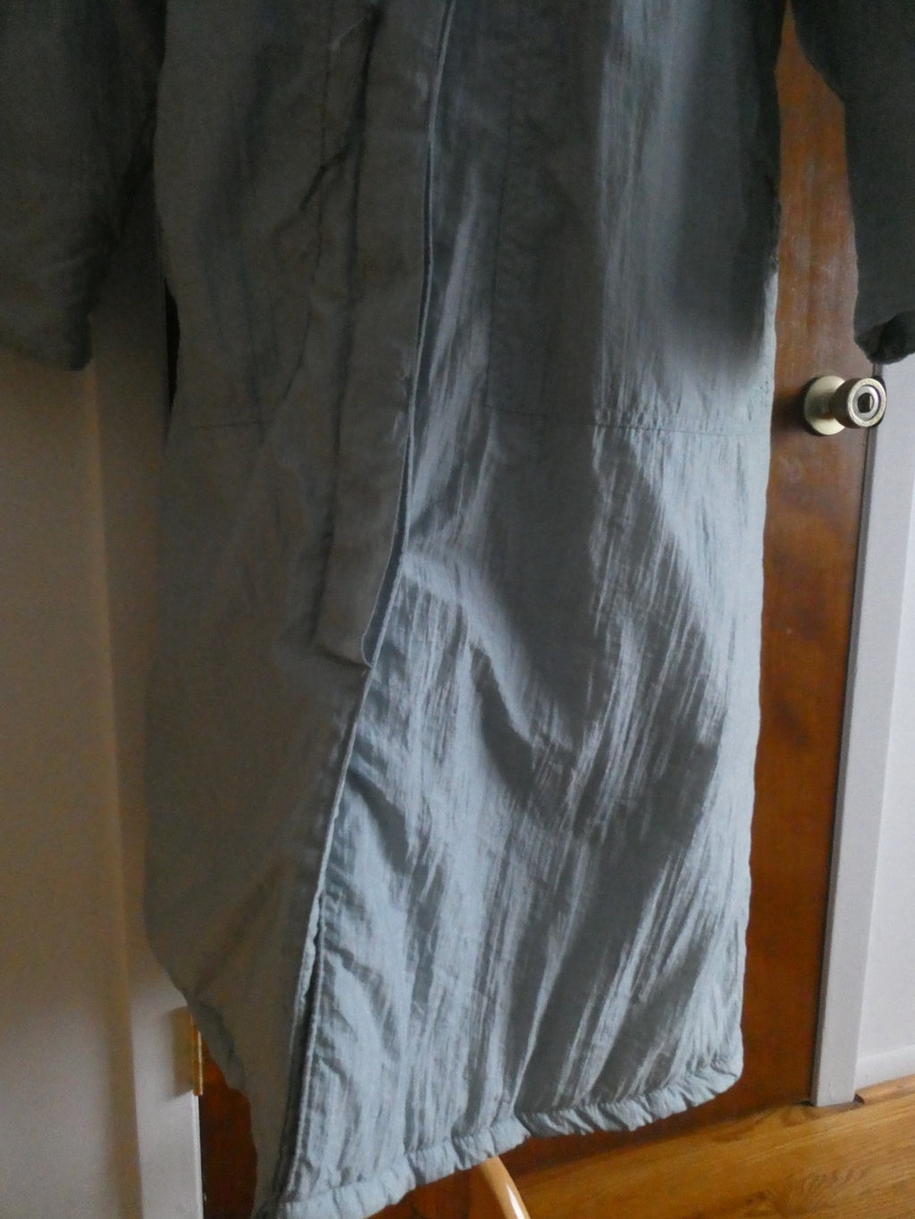 Vintage Montana Hamburg Long Winter Soft Blue-Gray Coat Nylon Size 46 US Size 10