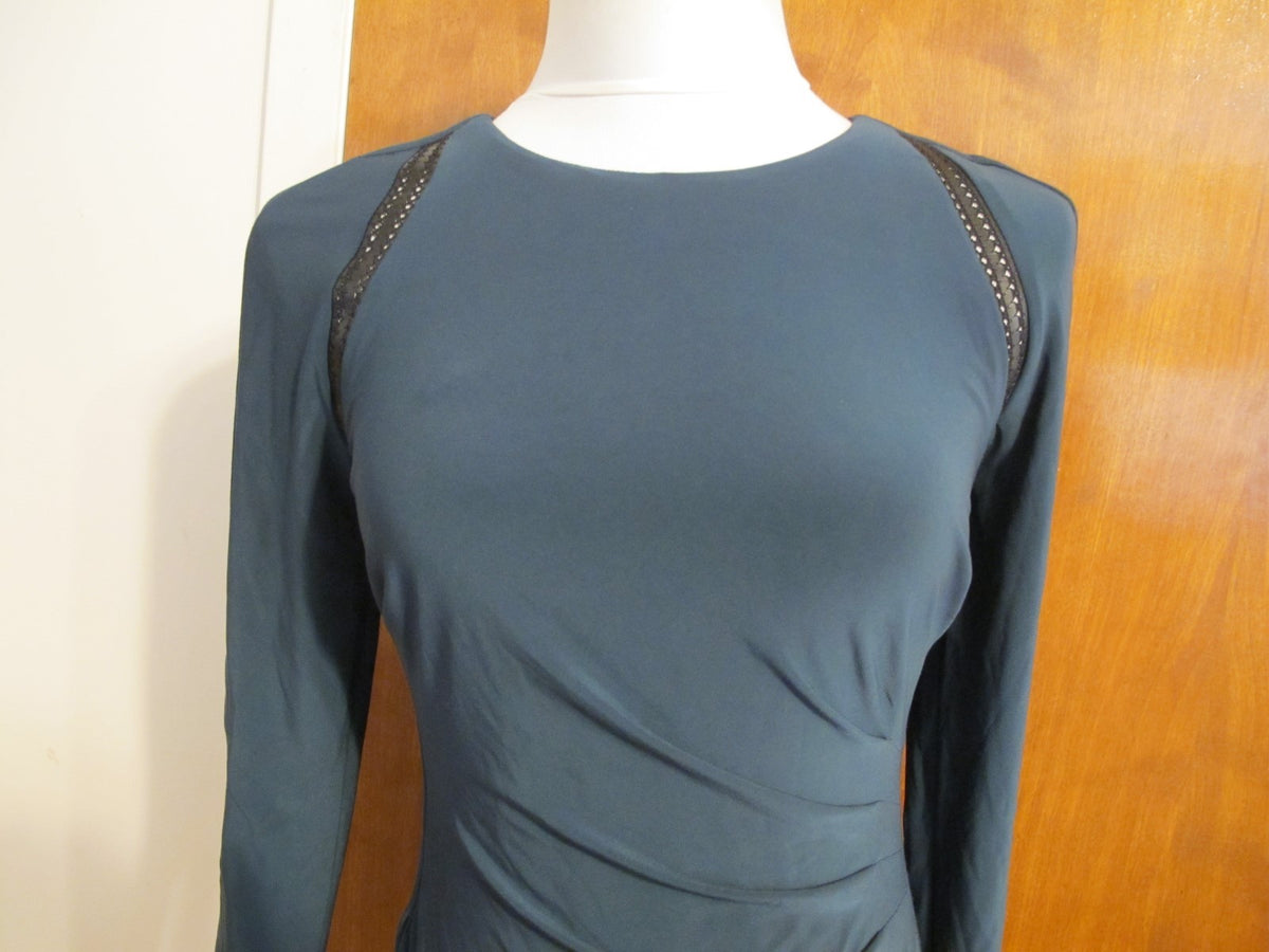 Ralph Lauren women's dark green evening gathered New dress 
