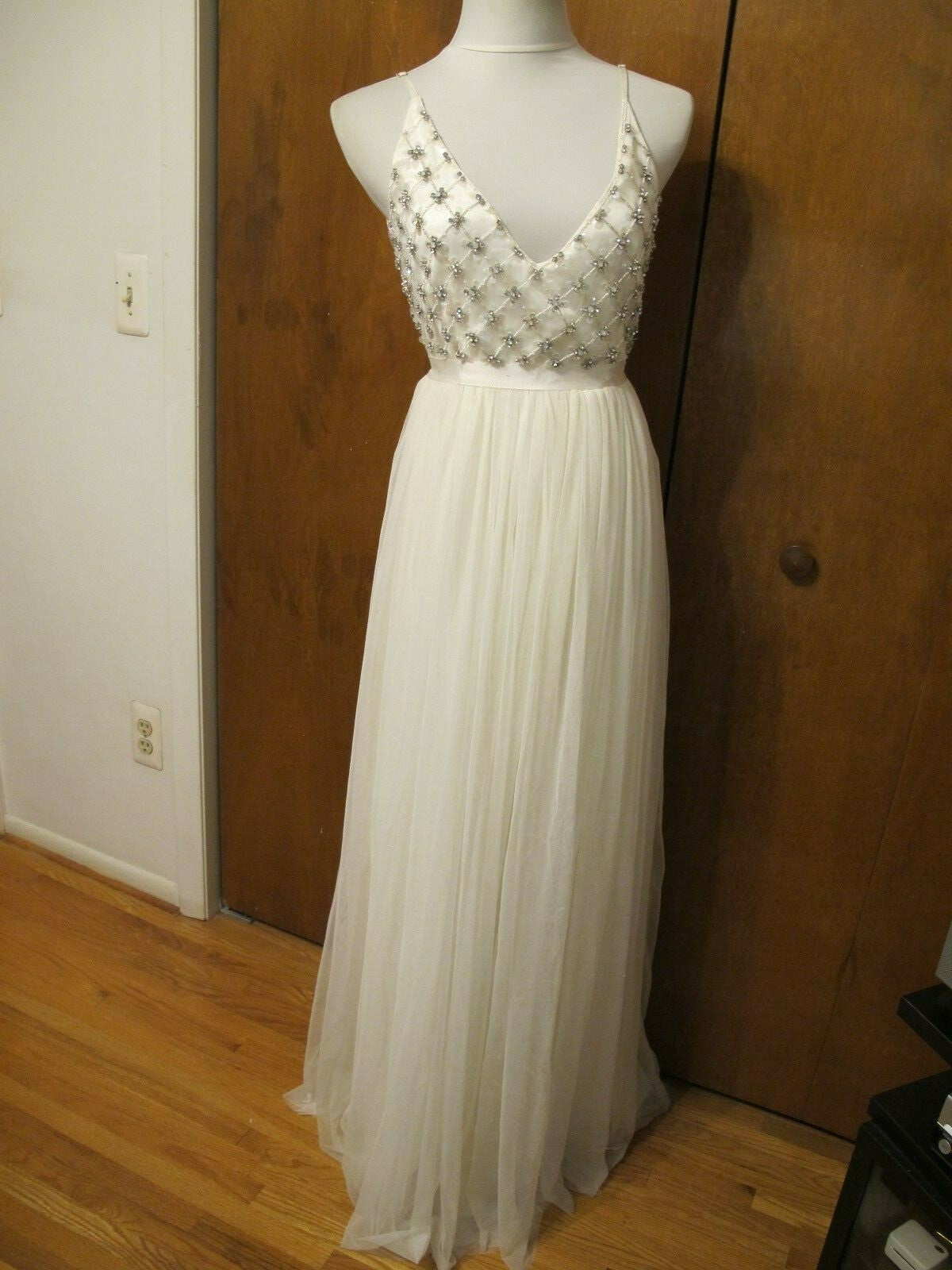 Anthropologie BHLDN Ranna Gill Myra Bridal Tulle Wedding Gown Ivory Dress Size 2