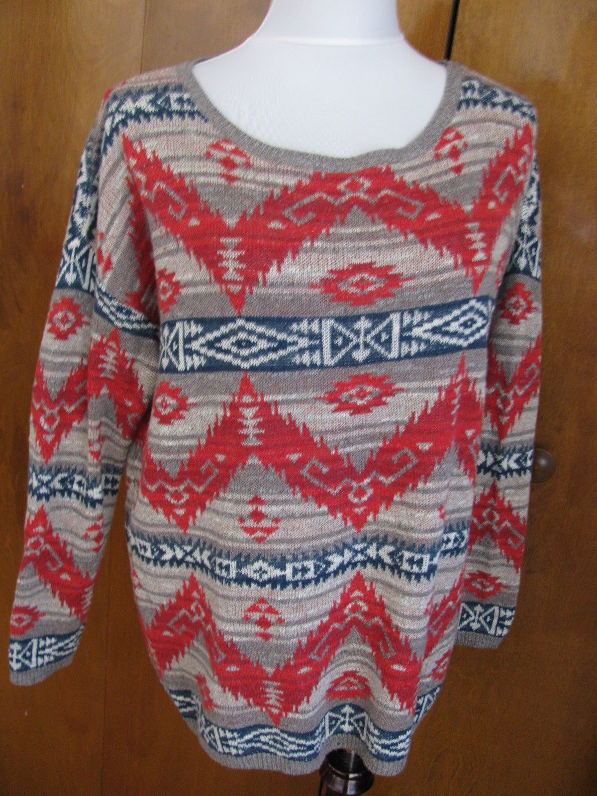 Denim & Supply women's multi color cotton 3/4 sleeves sweater XL 