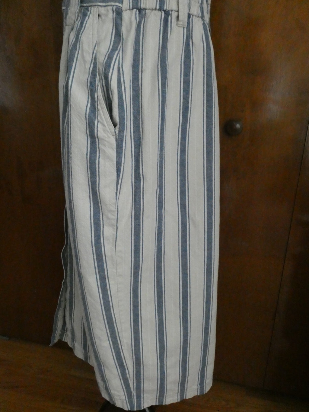 Truly Yours Denim Striped Sleeveless Button Front Dress 20W (fits size 16-18)