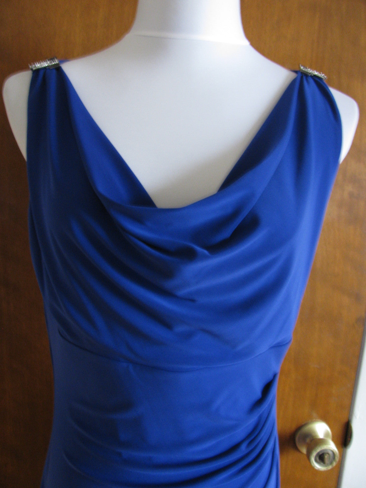 Ralph Lauren women’s blue evening  drape dress New