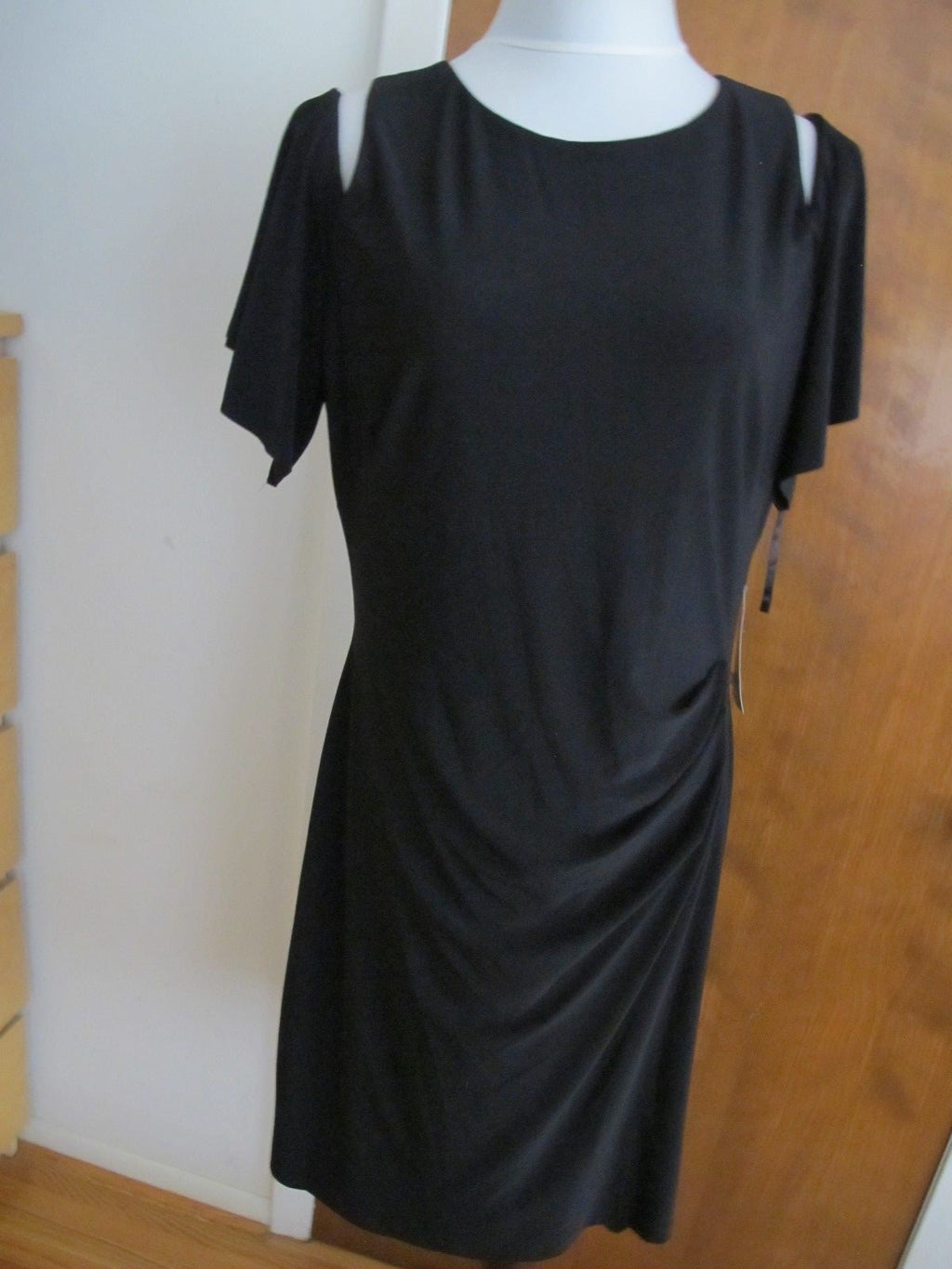 Ralph Lauren women's black cutout gathered lined detailed evening dress 4 
