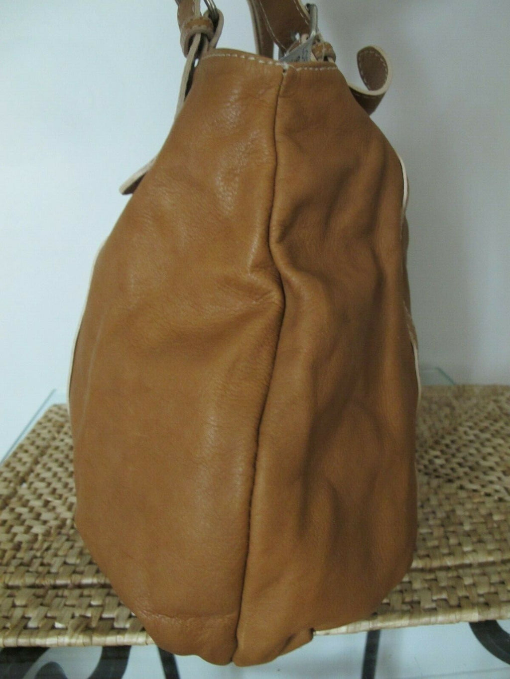 Regina Boho womens brown genuine leather slouch bag Large Handbag Made in Italy