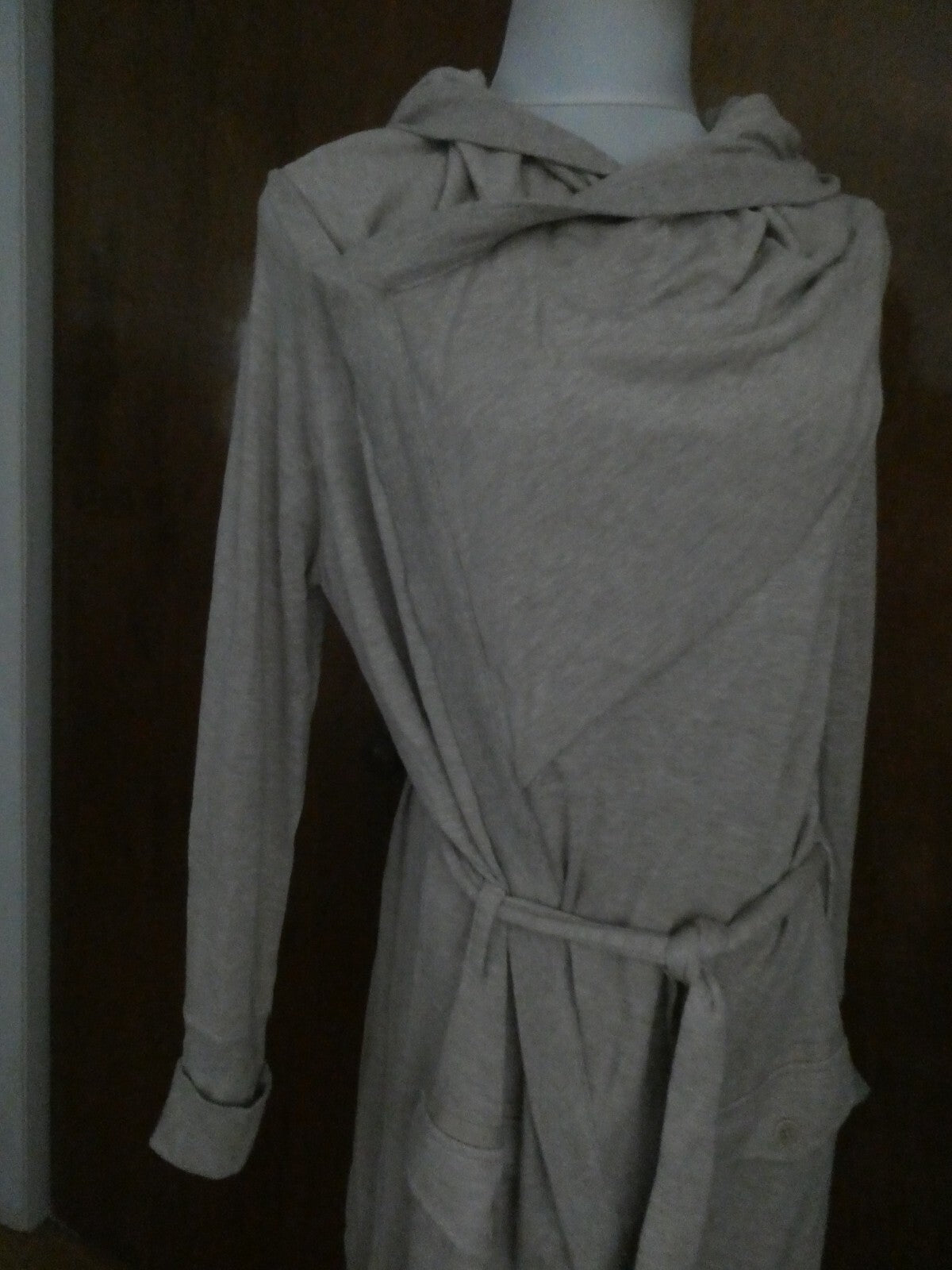 Juicy Couture Women's Beige Soft Modal/Cotton Wrap Long Jacket Cardigan Xlarge 