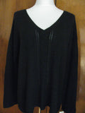 Tesori Women’s Cashmere Black V-Neck Sweater Large  NWT Runs Big