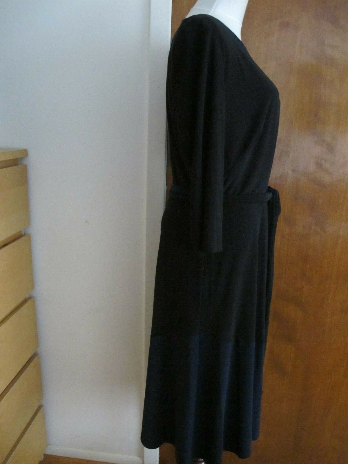 Ralph Lauren women’s  A-Line black navy long sleeves dress size 16 new