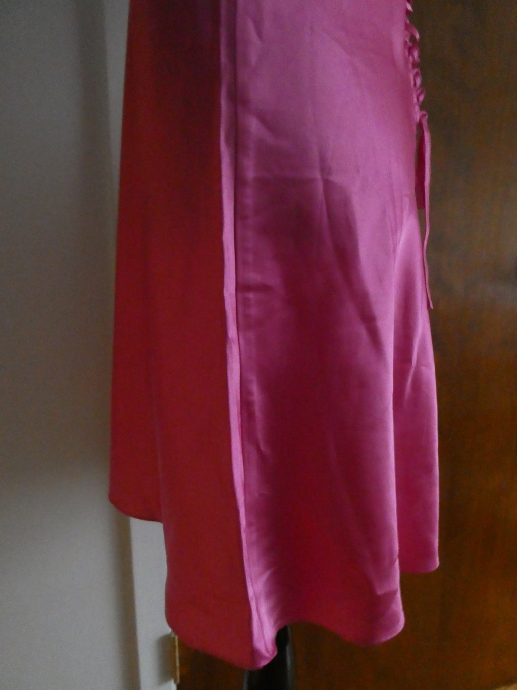 LACE Lingerie Satin Pink Chemise Slip Dress Made in Israel Sz XLarge(fits large)