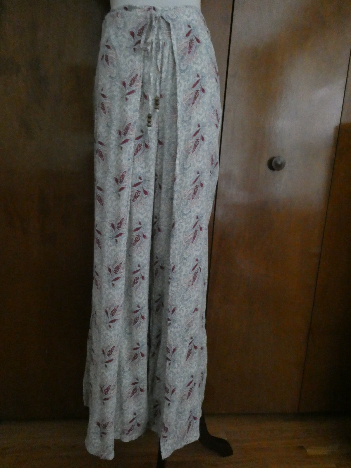 Denim & Supply Women’s Gray Floral Cotton Wide Leg Pants 