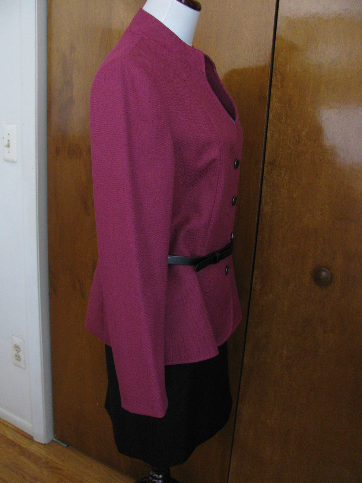 Tahari Asl Women’s Purple Belted 2 Piece Skirt Suit Size 16P New